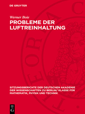 cover image of Probleme der Luftreinhaltung